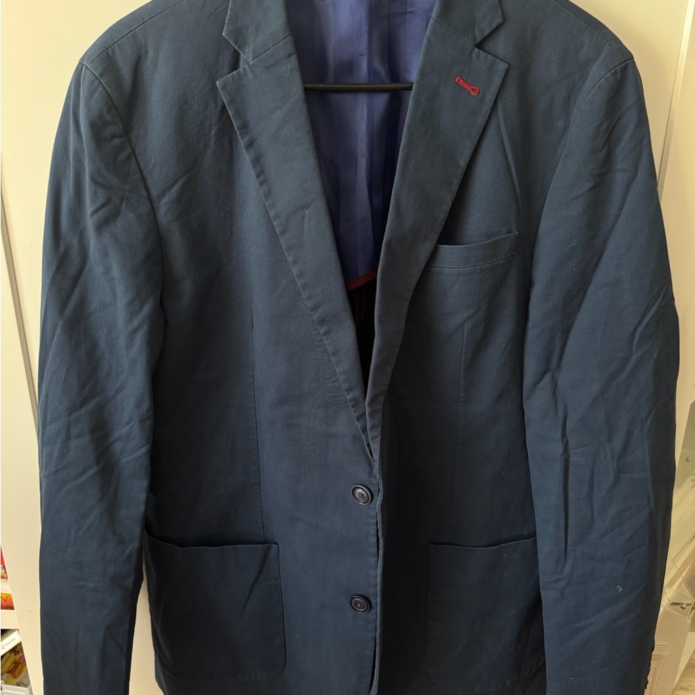 Ben Sherman Navy Blue Sport Coat with Subtle Red Accent